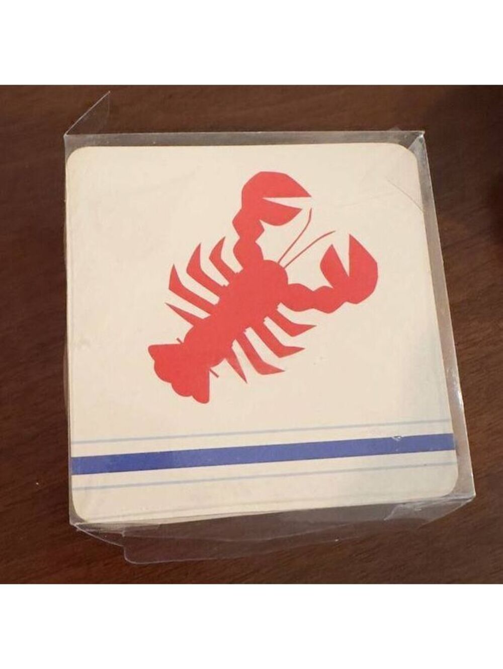 Tradewind Bay Lobster Coasters Set of 6 Cork Back Coastal Nautical New
